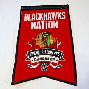 NHL Chicago Blackhawks Nation Felt Banner 21"X 14"